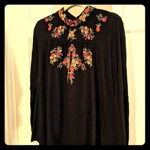 Cupio Long Sleeve Embroidered Blouse